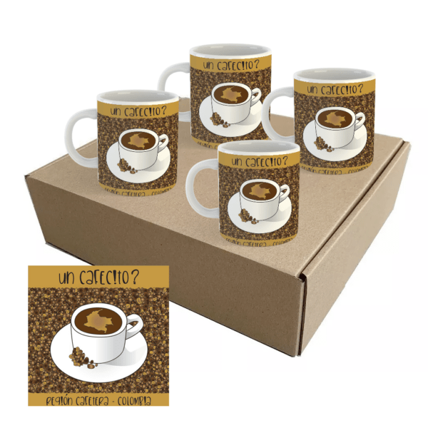 Regalos Colombianos - Kit de Mugs Cafeteros - Un cafecito?