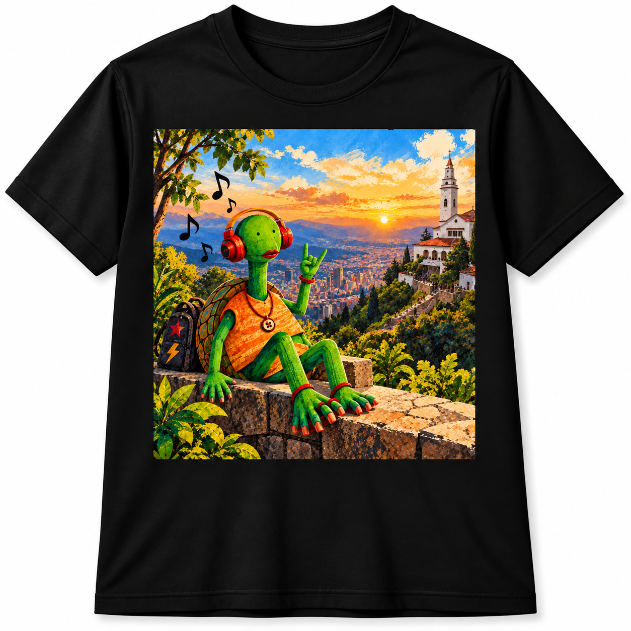 Camiseta negra Tortuga Rockera – Edición Colombia a todo ritmo - Image 8