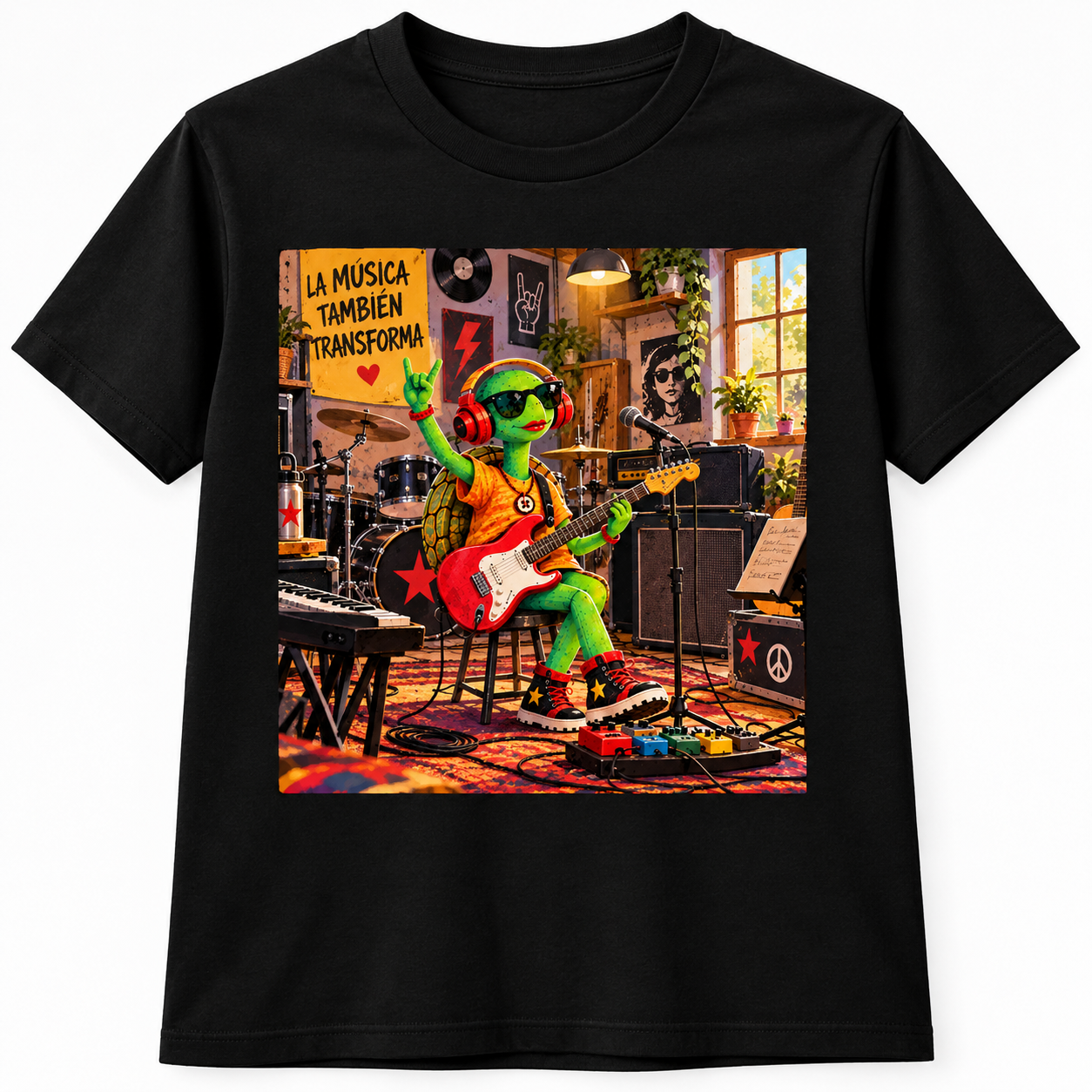 Camiseta negra Tortuga Rockera – Edición Colombia a todo ritmo - Image 7