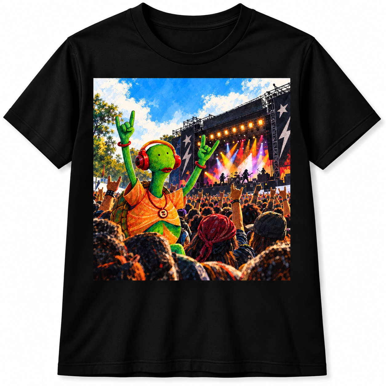 Camiseta negra Tortuga Rockera – Edición Colombia a todo ritmo - Image 2