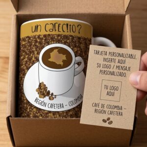 Mug “Un Cafecito” – Café de Colombia | Mug Personalizado con Caja y Tarjeta