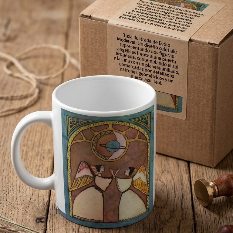 Mug Encuentro Celestial – Ilustración artística de sol, luna y alas - Image 8