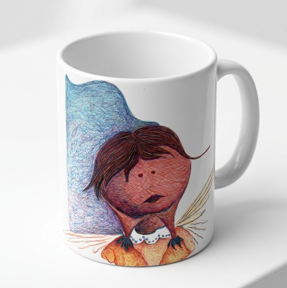 Mug Angelito Pensativo - Una pausa para soñar - Image 9