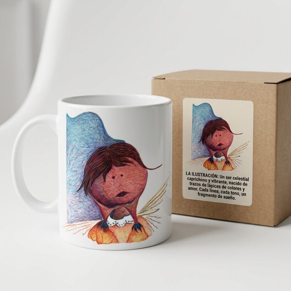 Mug Angelito Pensativo - Una pausa para soñar - Image 3