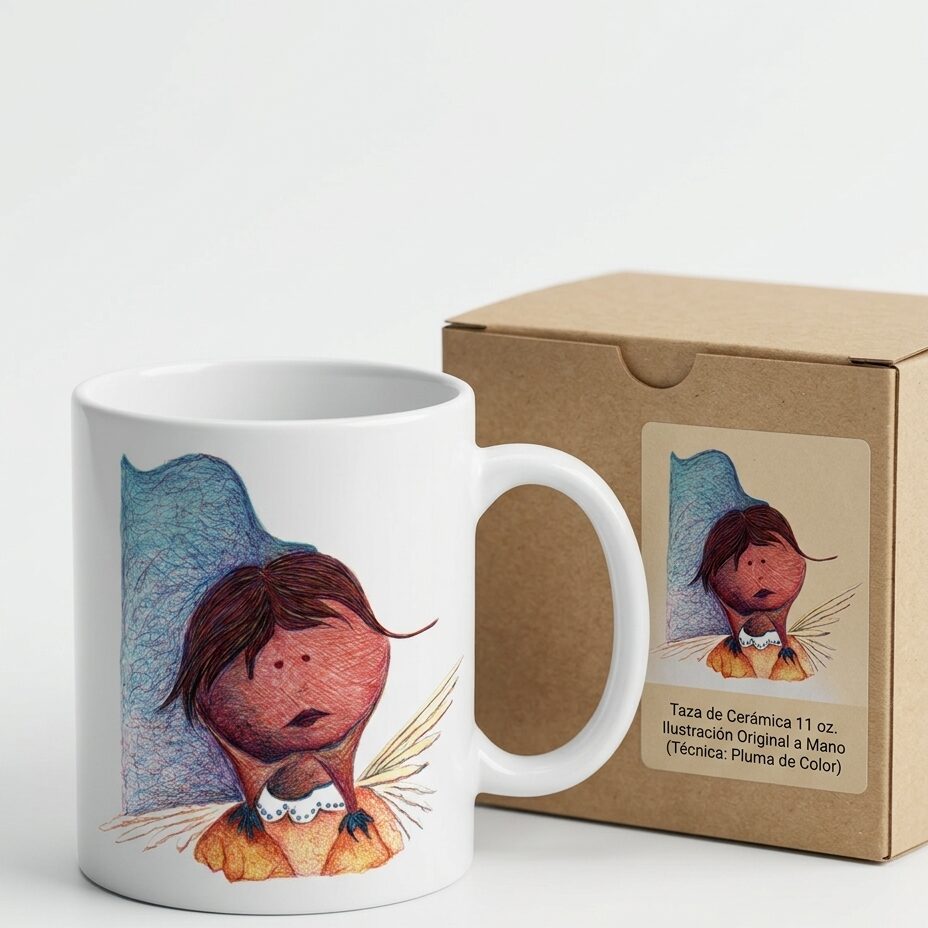 Mug Angelito Pensativo - Una pausa para soñar - Image 2