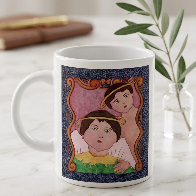 Mug Ángeles de Ternura – Taza Ilustrada para Regalar - Image 4