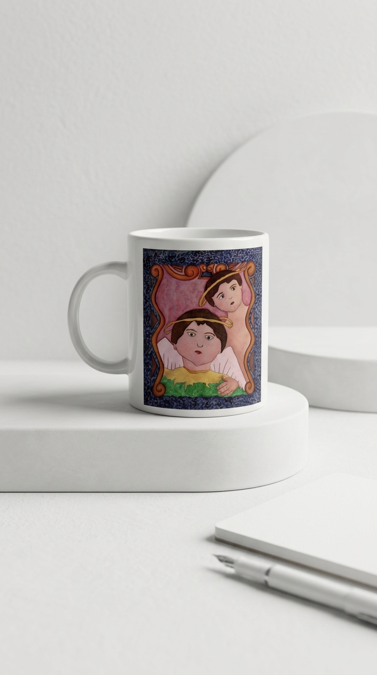 Mug Ángeles de Ternura – Taza Ilustrada para Regalar - Image 2